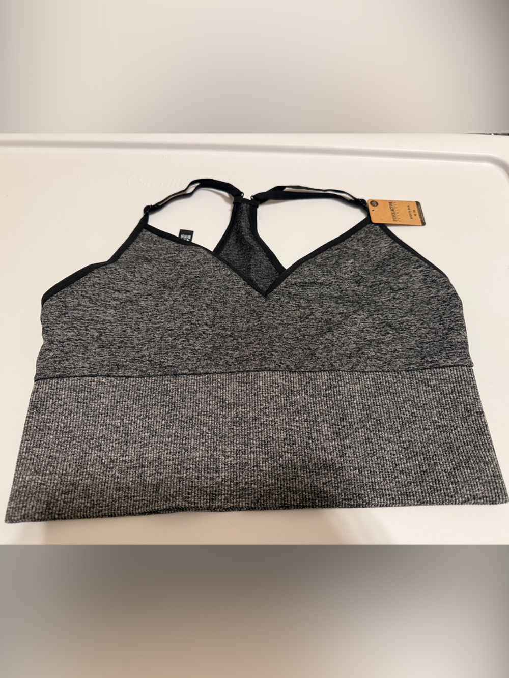 PINK Victoria's Secret Gray Heather Seamless Sports Bralette